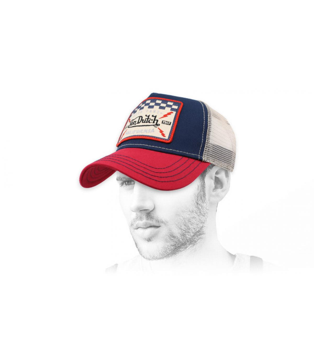 Trucker Von Dutch blau weiß rot Trucker Square navy red Trucker Von Dutch blau weiß rot Trucker Square navy red